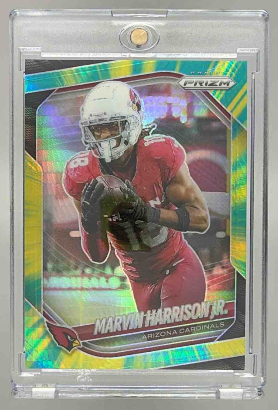 Card image for 2025 Panini Football Prizm Marvin Harrison Jr. Hyper /200 #28 Arizona Cardinals