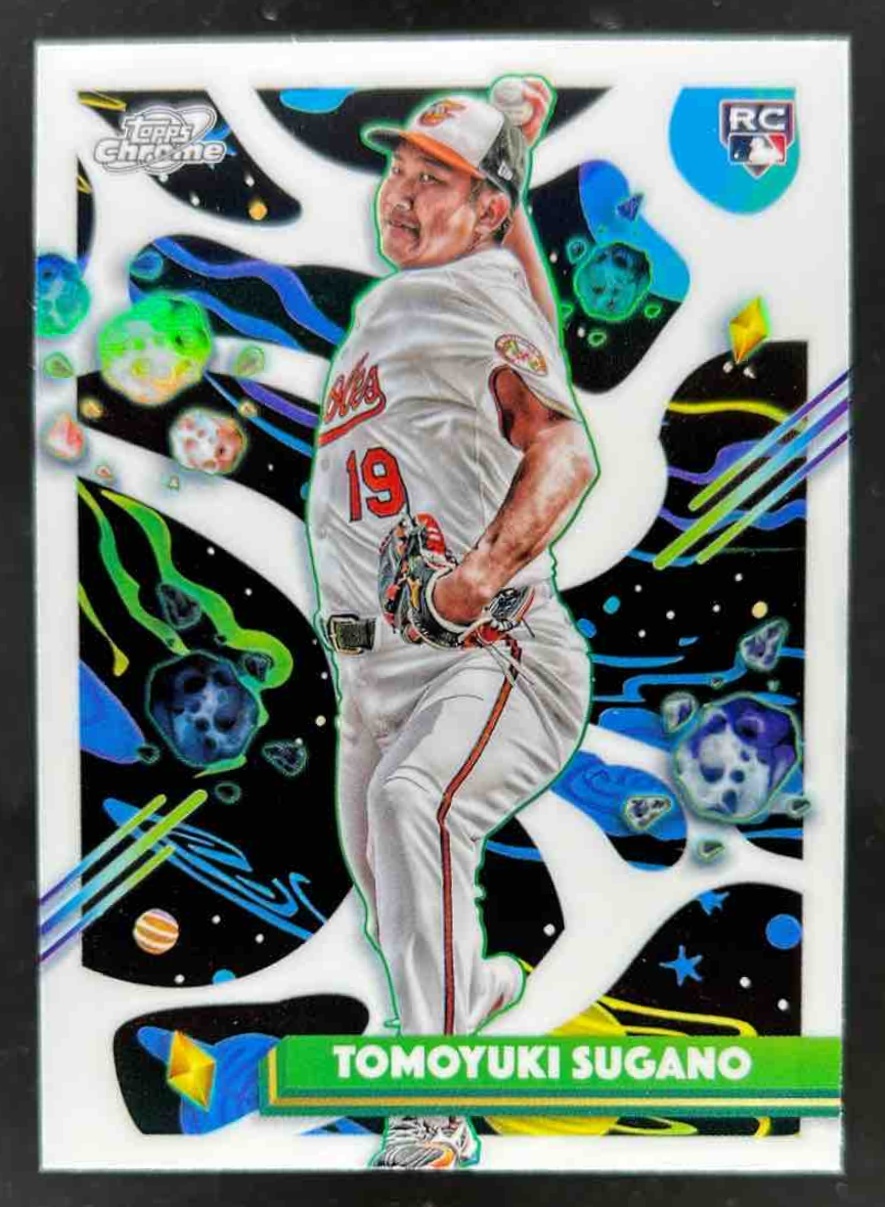 Card image for Tomoyuki Sugano 2025 Topps Cosmic Chrome White Hole Refractor