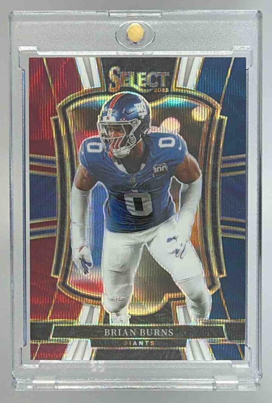 Card image for 2025 Panini Select Brian Burns Premier Level Tri-Color Prizm /299 #194 Giants