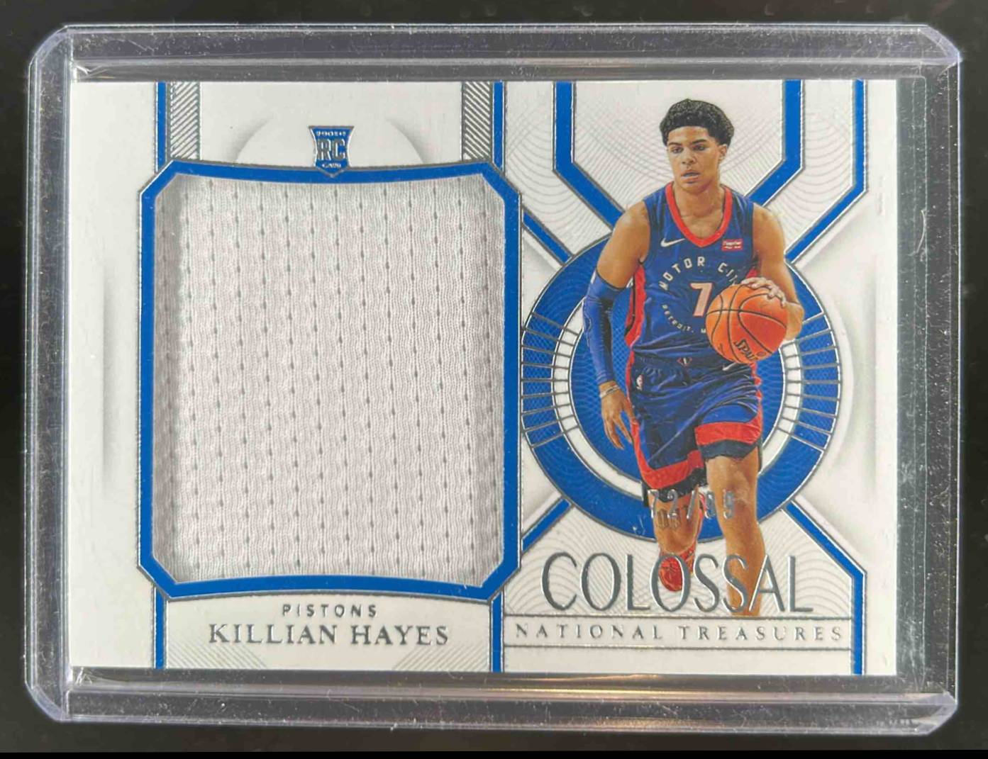 Card image for 2020-21 Panini National Treasures Killian Hayes Colossal Rookie Materials /99 #CRM-KLH MEM RC