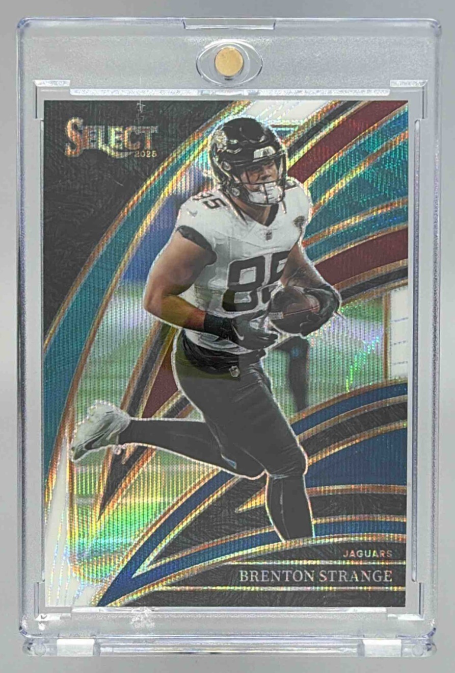 Card image for 2025 Panini Select Brenton Strange Club Level Tri-Color Prizm /249 #230 Jaguars