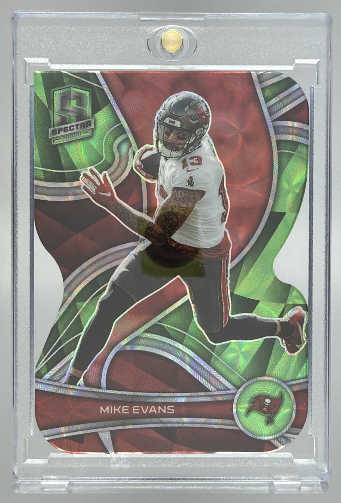 Card image for 2022 Panini Spectra Mike Evans Neon Green Die Cut /30 #93 Buccaneers