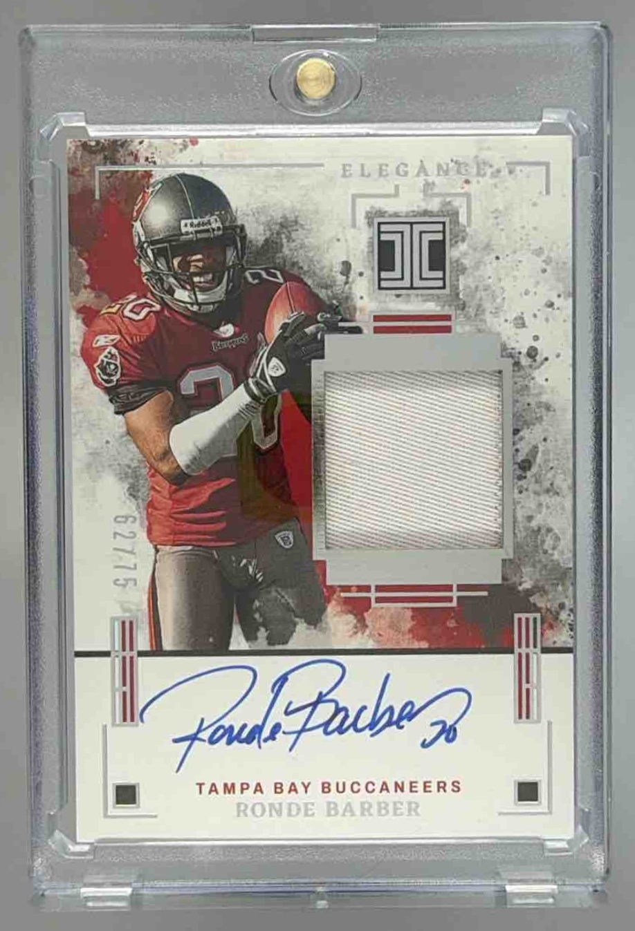 Card image for 2024 Panini Impeccable Dexter Jackson Elegance Retired Patch Auto /75 #ERA-DJN MEM Buccaneers