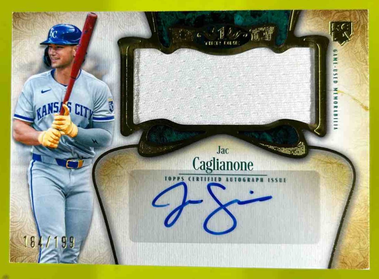 Card image for Jac Caglianone 2026 Topps Tier One Prime Performers Auto /199