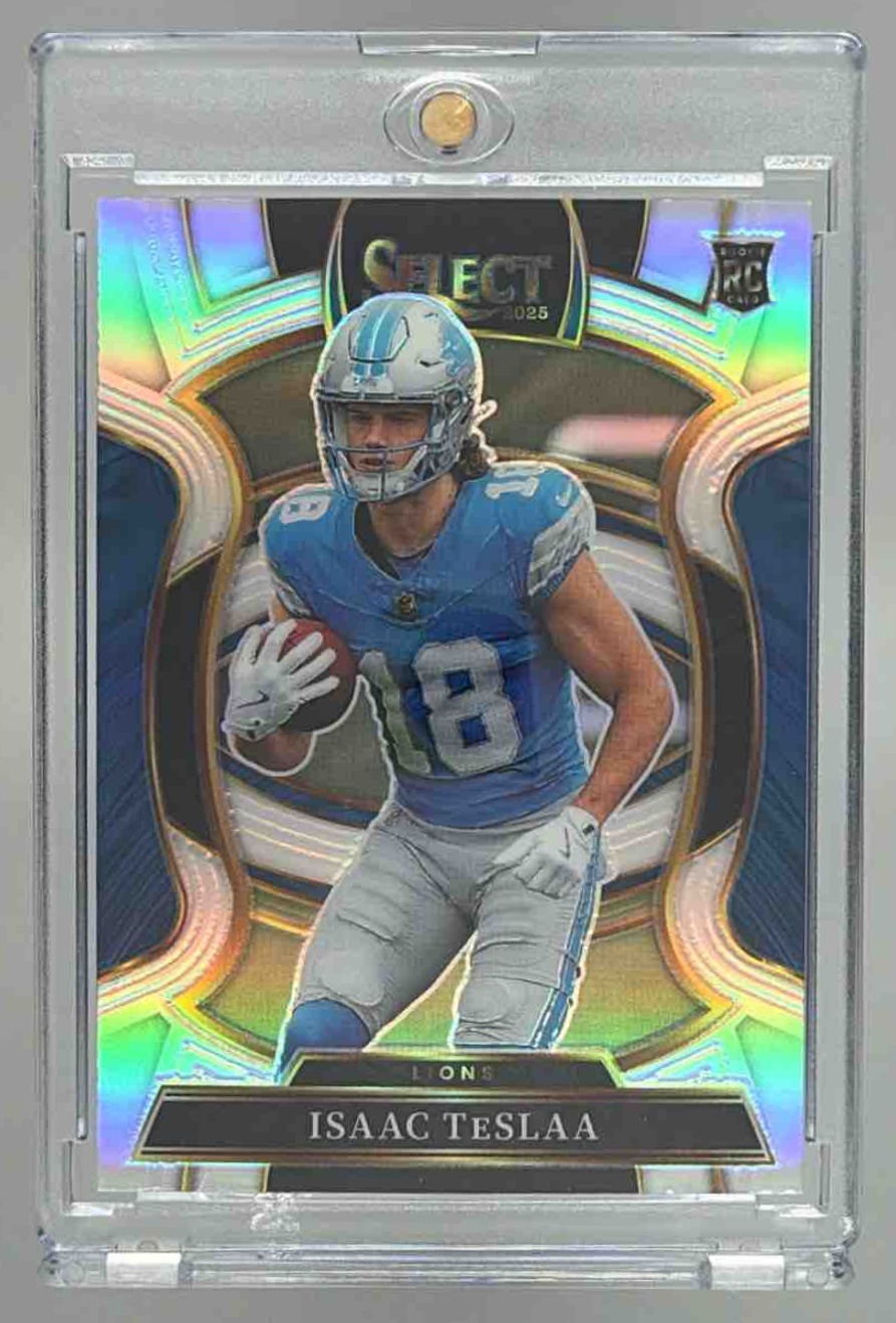 Card image for 2025 Panini Football Select Isaac TeSlaa Concourse #70 RC Detroit Lions