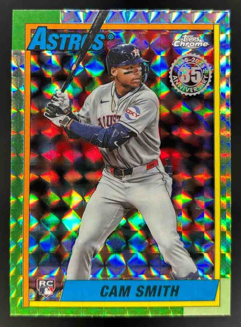 Card image for 2025 Topps Chrome Update Cam Smith 1990 Geometric Refractor #90CU-15 RC Astros