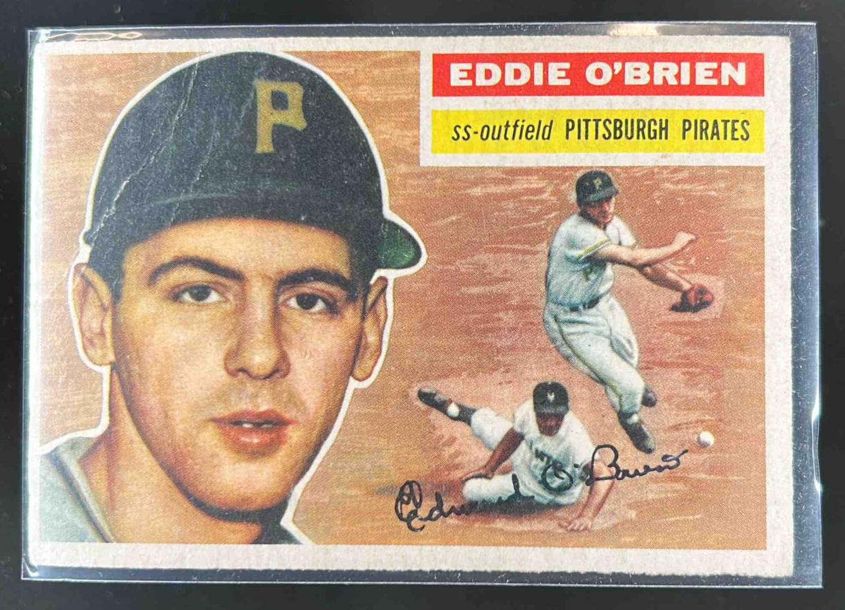 Card image for 1956 TOPPS BASEBALL EDDIE O'BRIEN #116B PITTSBURGH PIRATES
