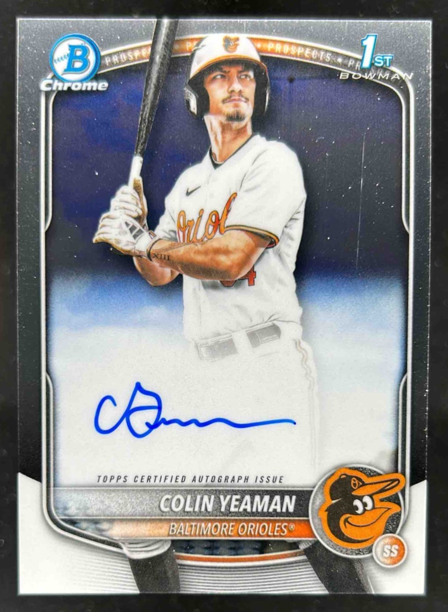 Card image for Colin Yeaman 2025 Bowman Draft Chrome Prospect Auto