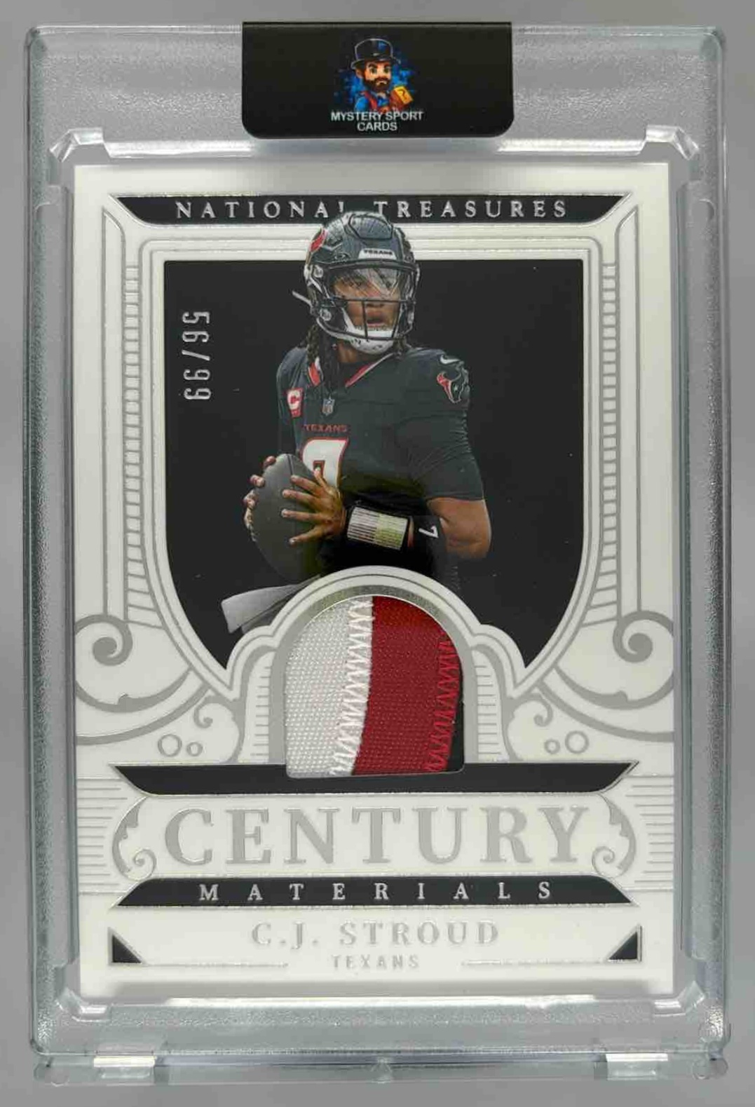 Card image for 2025 Panini National Treasures C.J. Stroud Century Materials /99 #CM-CJS MEM Texans