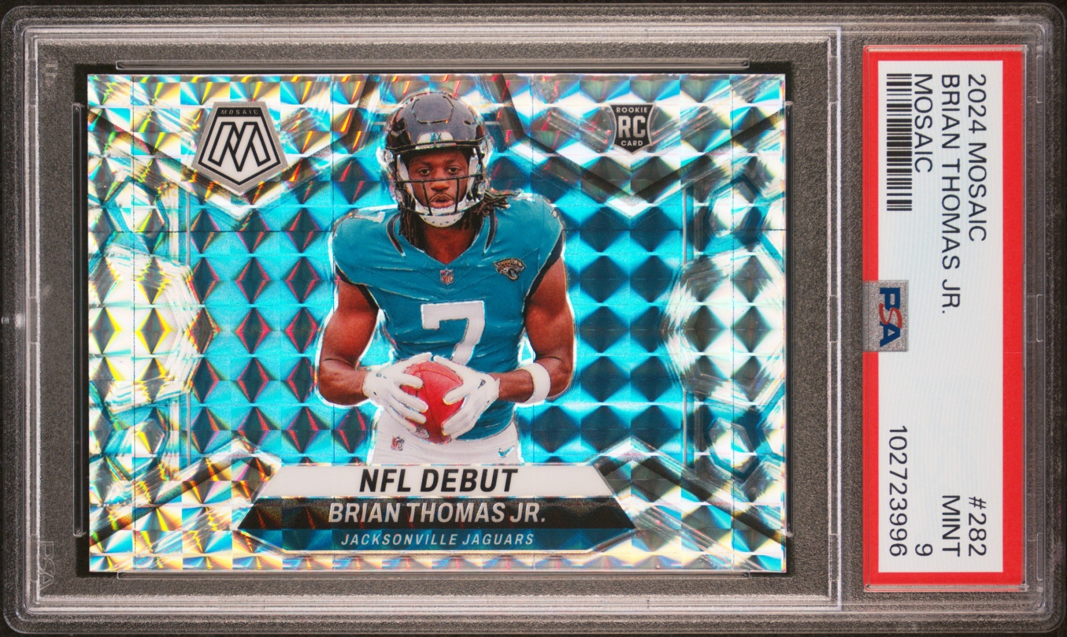 Card image for 2024 Panini Mosaic Brian Thomas Jr. Mosaic Prizm #282 RC NFL Debut Jaguars