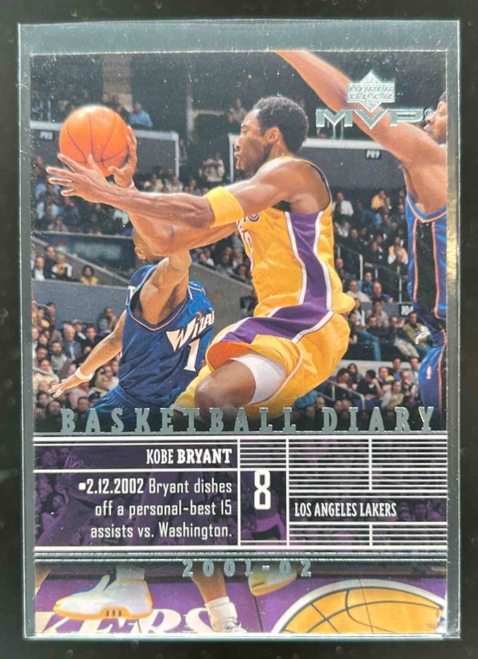 Card image for 2002-03 UPPER DECK MVP KOBE BRYANT BASKETBALL DIARY #B2 LOS ANGELES LAKERS