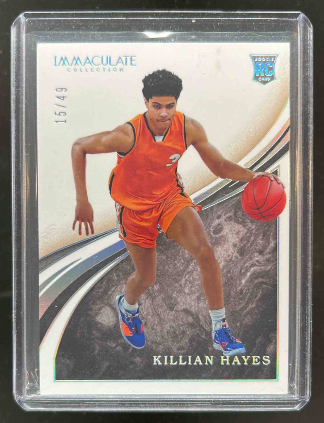Card image for 2020-21 PANINI IMMACULATE COLLECTION COLLEGIATE KILLIAN HAYES /49 #10 RC AUTO