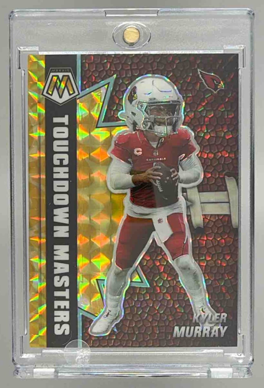 Card image for 2021 Panini Mosaic Kyler Murray Touchdown Masters Mosaic Reactive Yellow /89 #TM-20 Cardinals