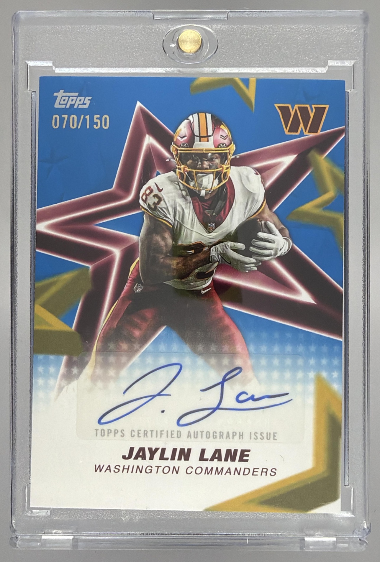 Card image for 2026 Topps Jaylin Lane NFL Stars Auto Blue Foil /150 #NFLSA-JL SSP Commanders