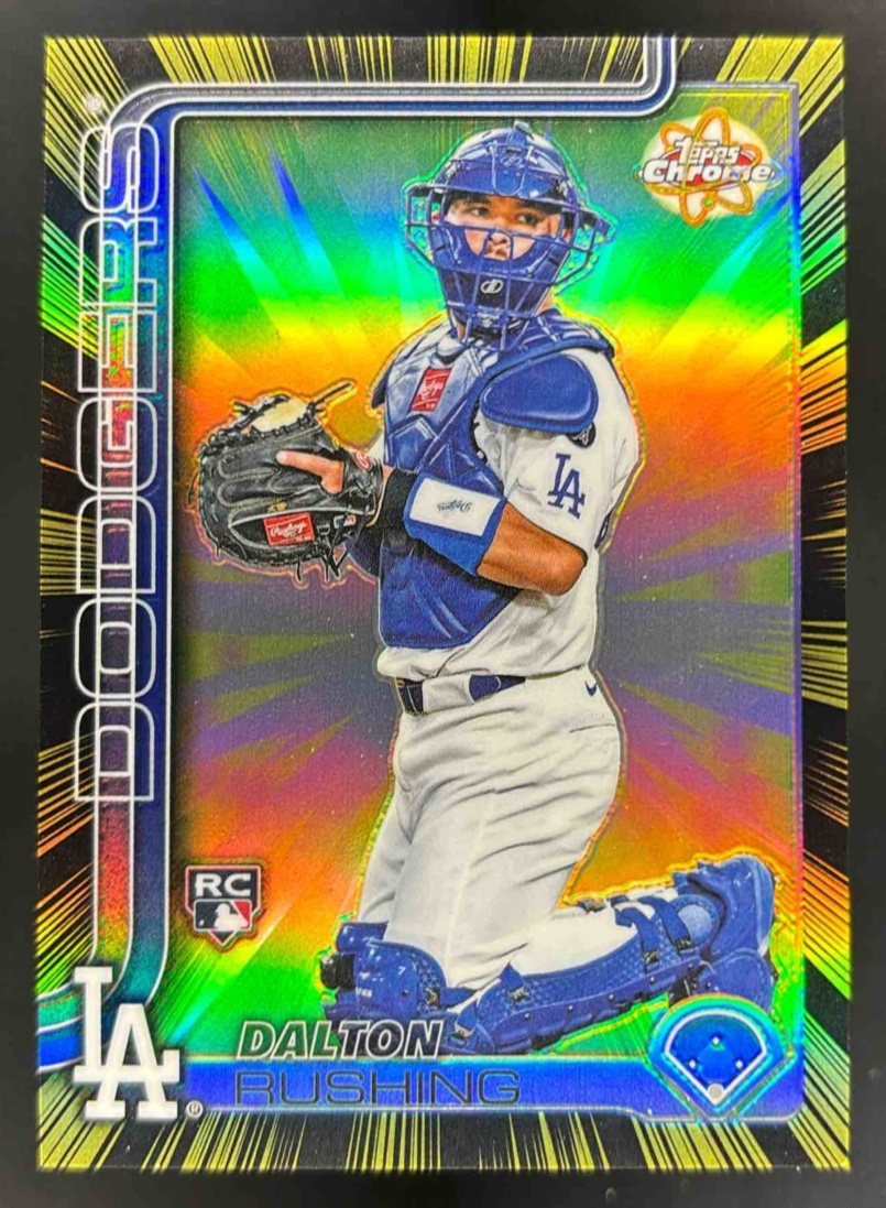 Card image for 2025 Topps Chrome Update Dalton Rushing Radiating Rookie #RR-40 Dodgers