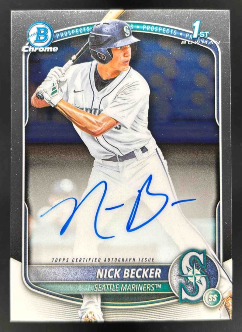 Card image for 2025 Bowman Draft Nick Becker Chrome Prospect Auto #CPA-NB Mariners