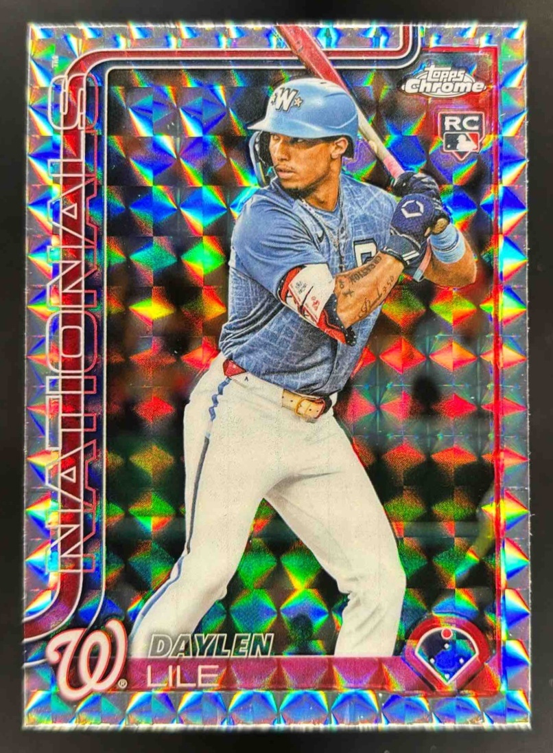 Card image for 2025 Topps Chrome Update Daylen Lile Geometric Refractor #USC146 Nationals
