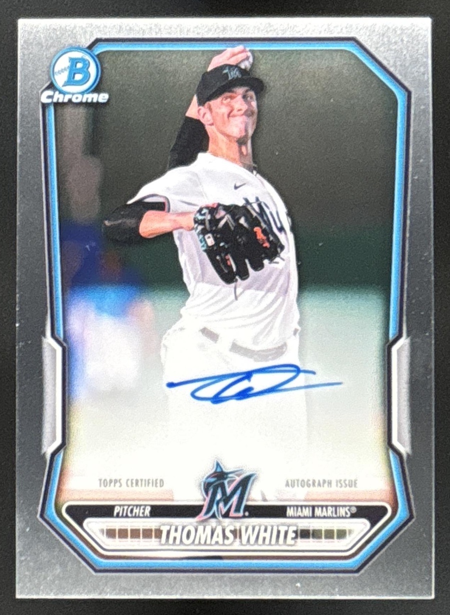 Card image for Thomas White 2026 Bowman Chrome Prospect Auto Miami Marlins