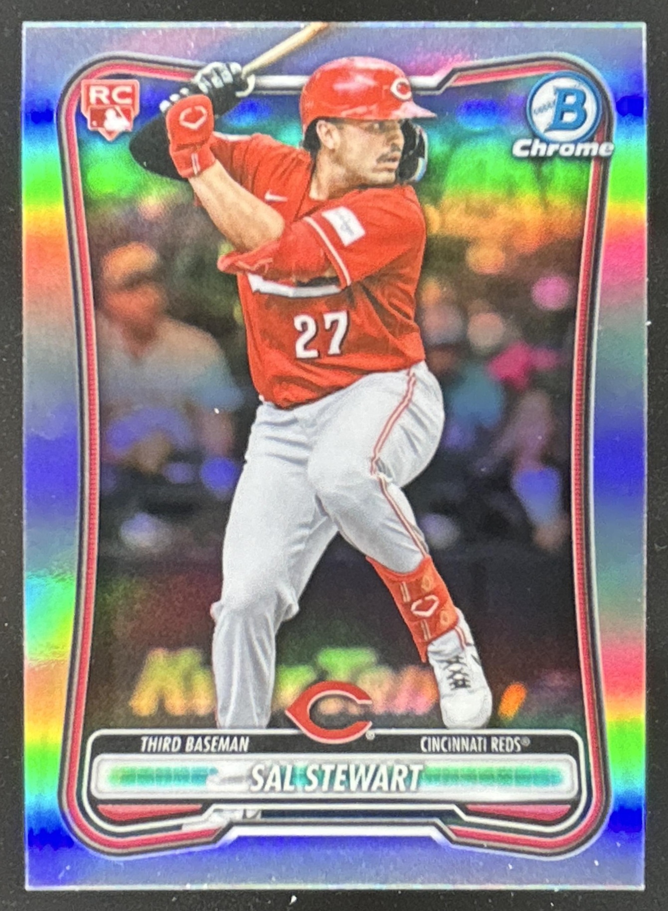 Card image for Sal Stewart 2026 Bowman Baseball Chrome Red RC Variation Cincinnati Reds