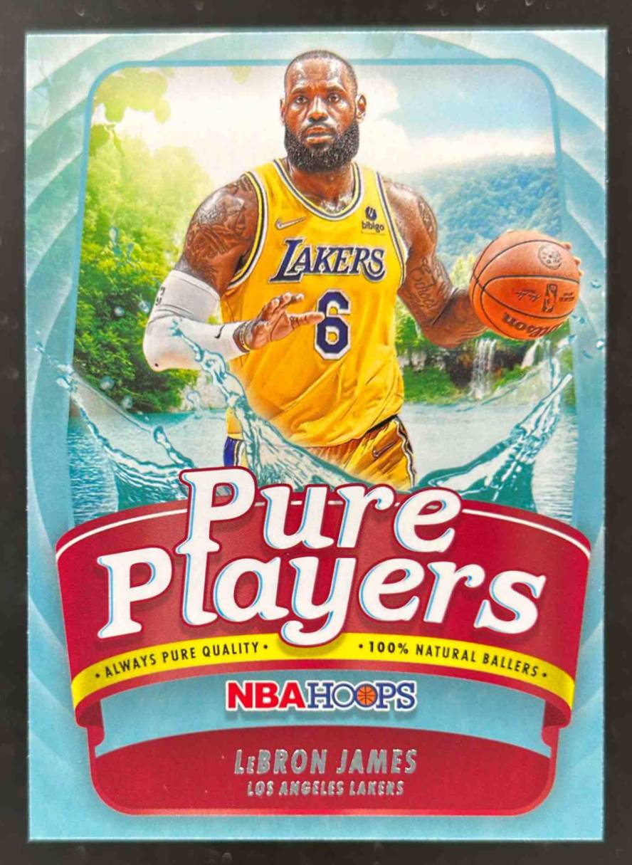 Card image for 2022-23 PANINI HOOPS LEBRON JAMES PURE PLAYERS #8 LOS ANGELES LAKERS