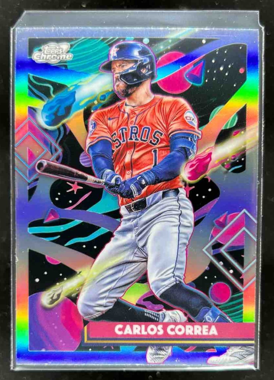 Card image for Carlos Correa 2025 Topps Baseball Cosmic Chrome Refractor Houston Astros