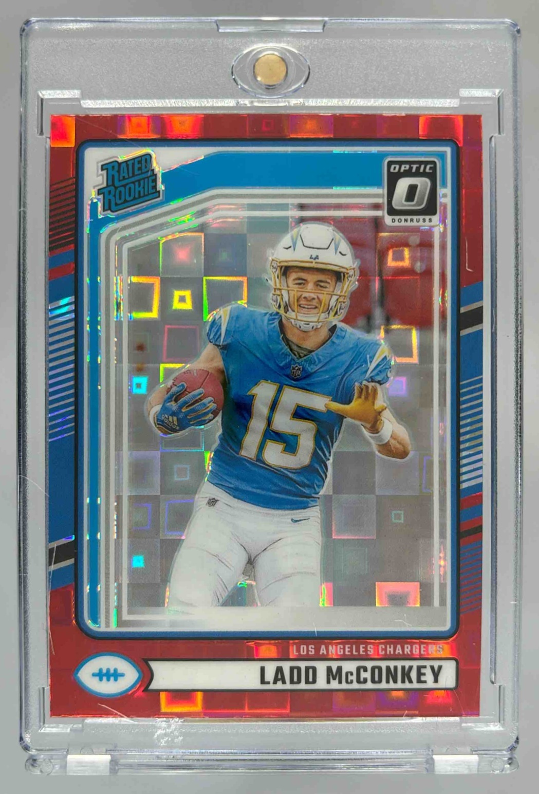 Card image for 2024 Panini Donruss Ladd McConkey #328 RC Rated Rookie Chargers