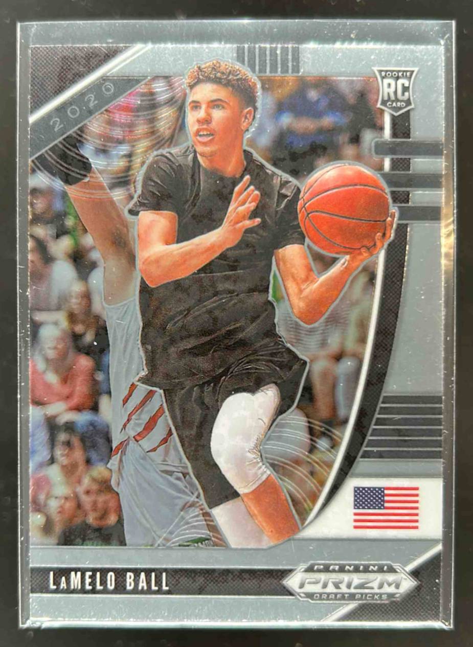 Card image for 2020-21 PANINI PRIZM DRAFT PICKS COLLEGIATE LAMELO BALL #3 RC ROOKIE