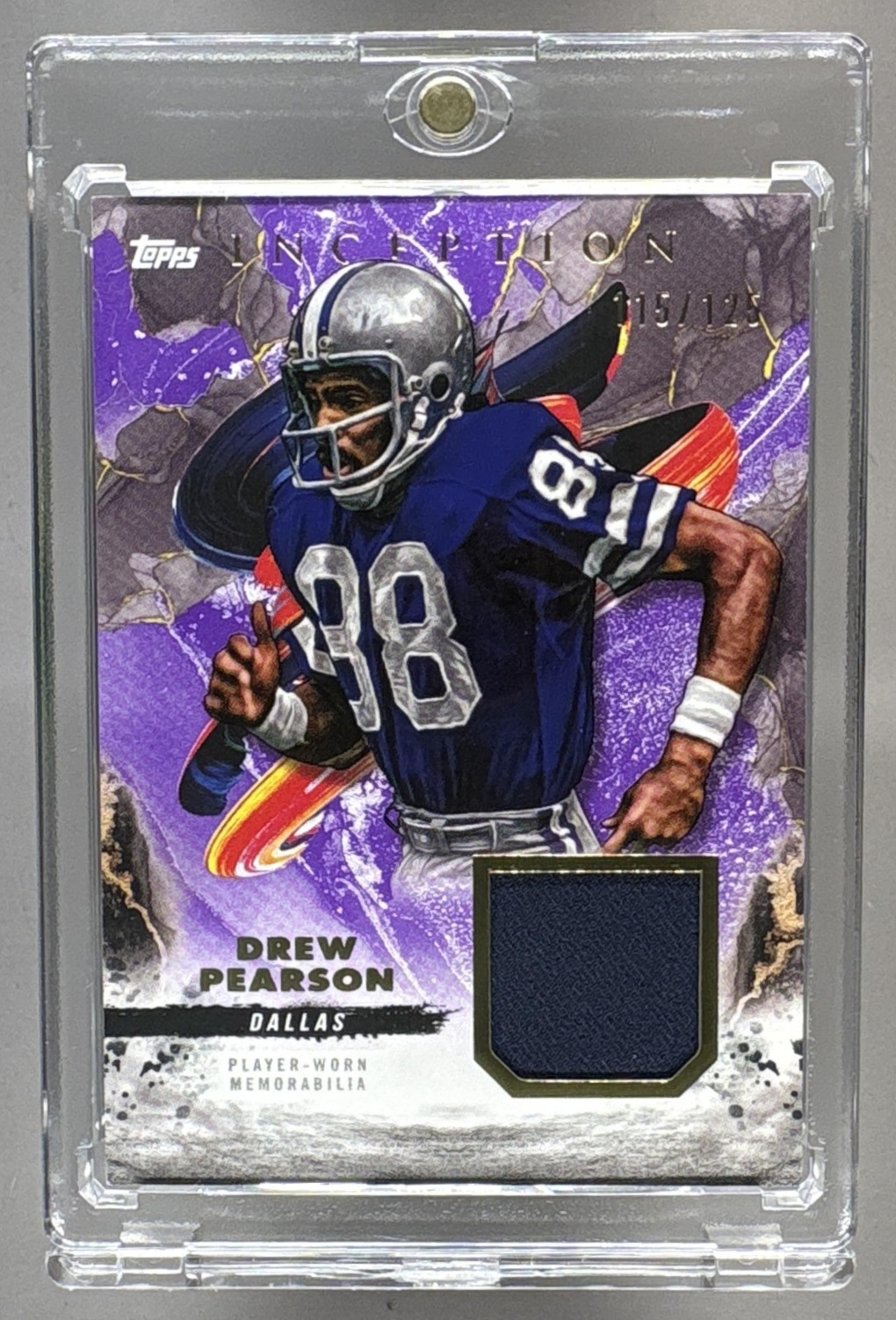 2024 TOPPS INCEPTION DREW PEARSON #RC-DP RELICS PURPLE 15/125 PATCH COWBOYS