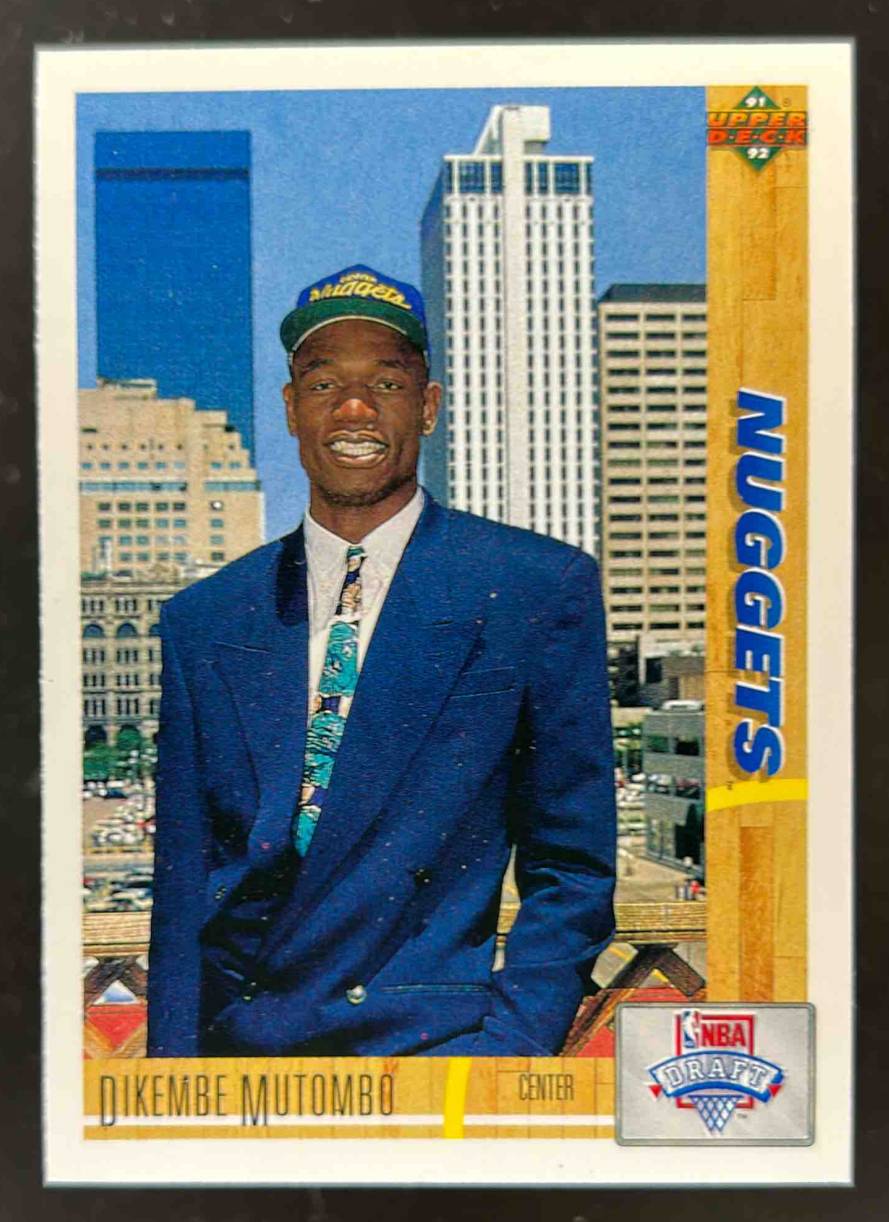 Card image for 1991-92 UPPER DECK DIKEMBE MUTOMBO #3B RC ROOKIE DENVER NUGGETS