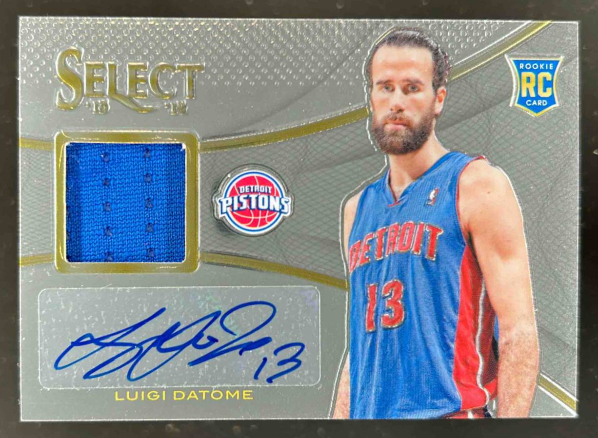 Card image for 2013-14 PANINI SELECT LUIGI DATOME ROOKIE JERSEY AUTO #6 RC DETROIT PISTONS