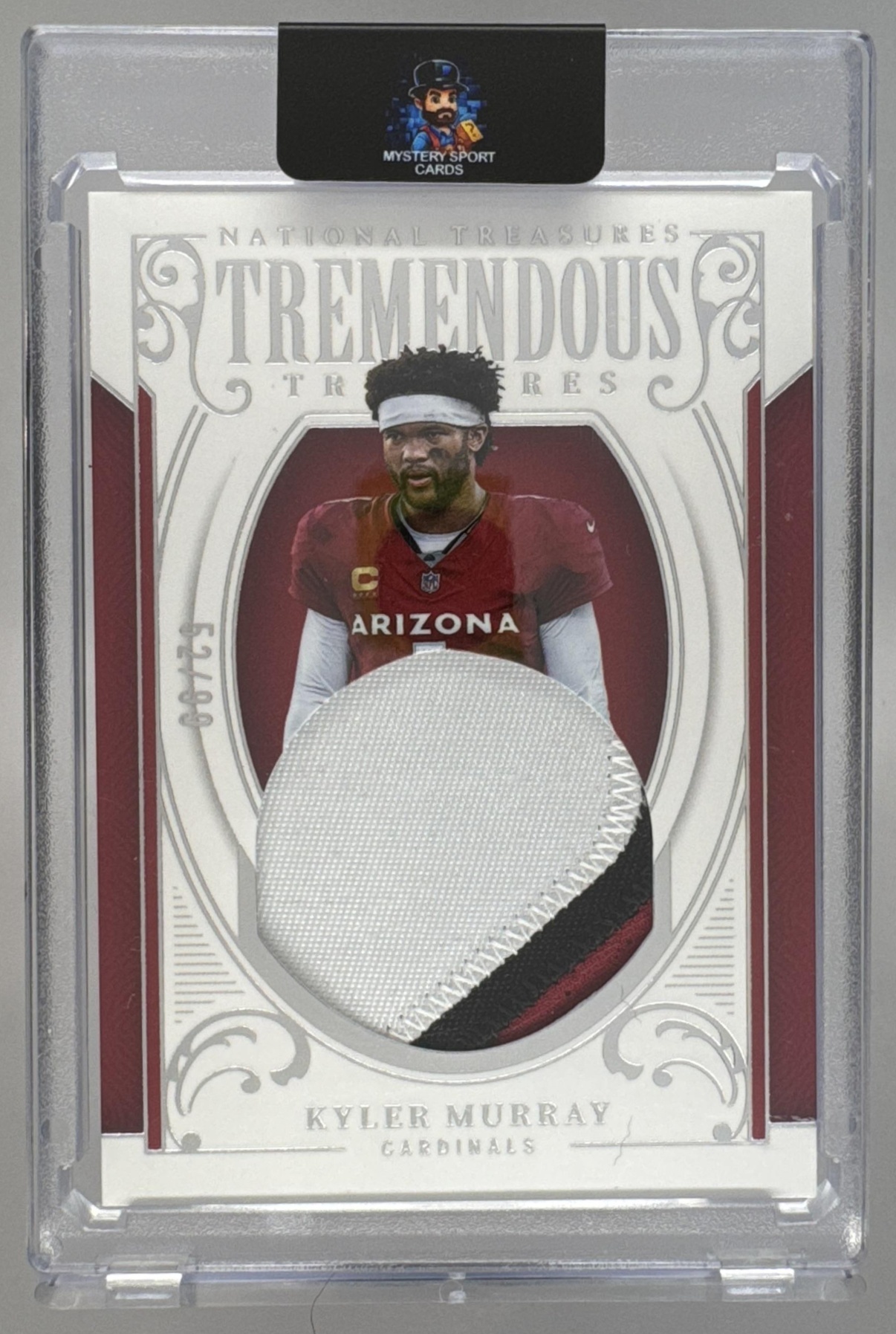 Card image for 2025 Panini National Treasures Kyler Murray Tremendous /99 #TT-KMY MEM Cardinals