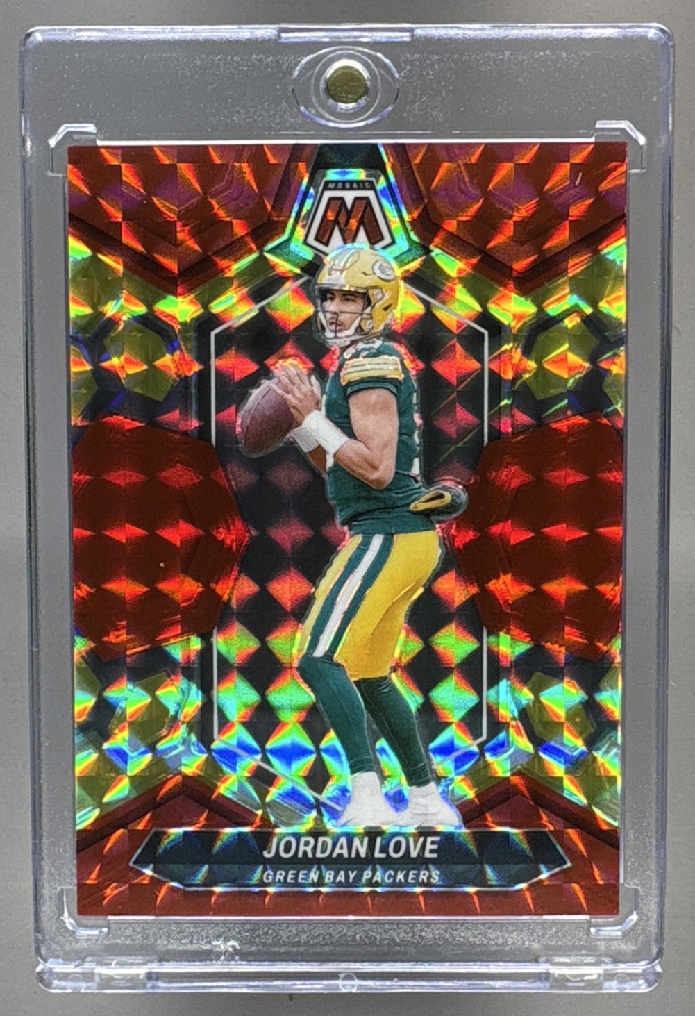 2024 PANINI MOSAIC JORDAN LOVE #78 CHOICE FUSION RED AND YELLOW PRIZM /80