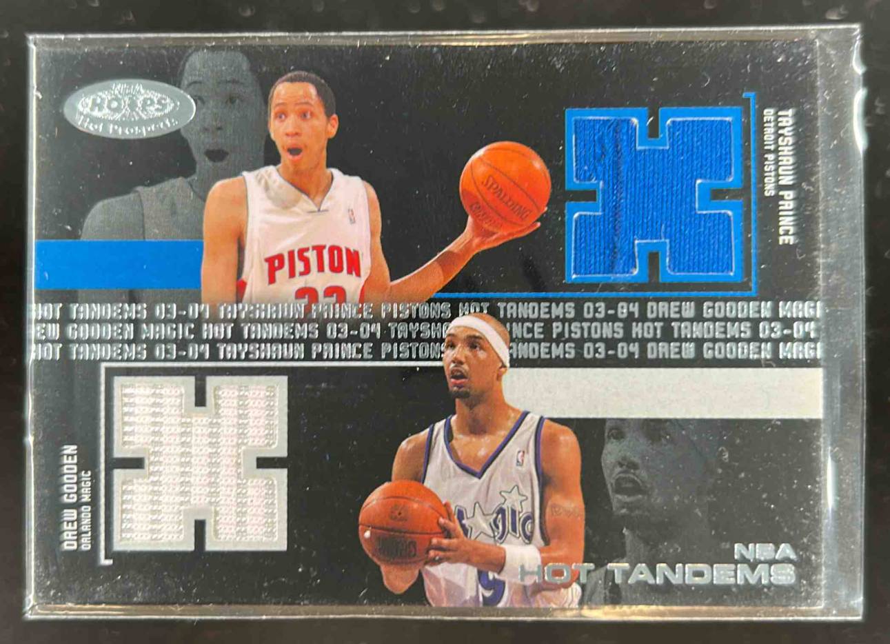 Card image for 2003-04 Hoops Hot Prospects Tayshaun Prince / Drew Gooden MEM, Tandems /100 #TP-DG