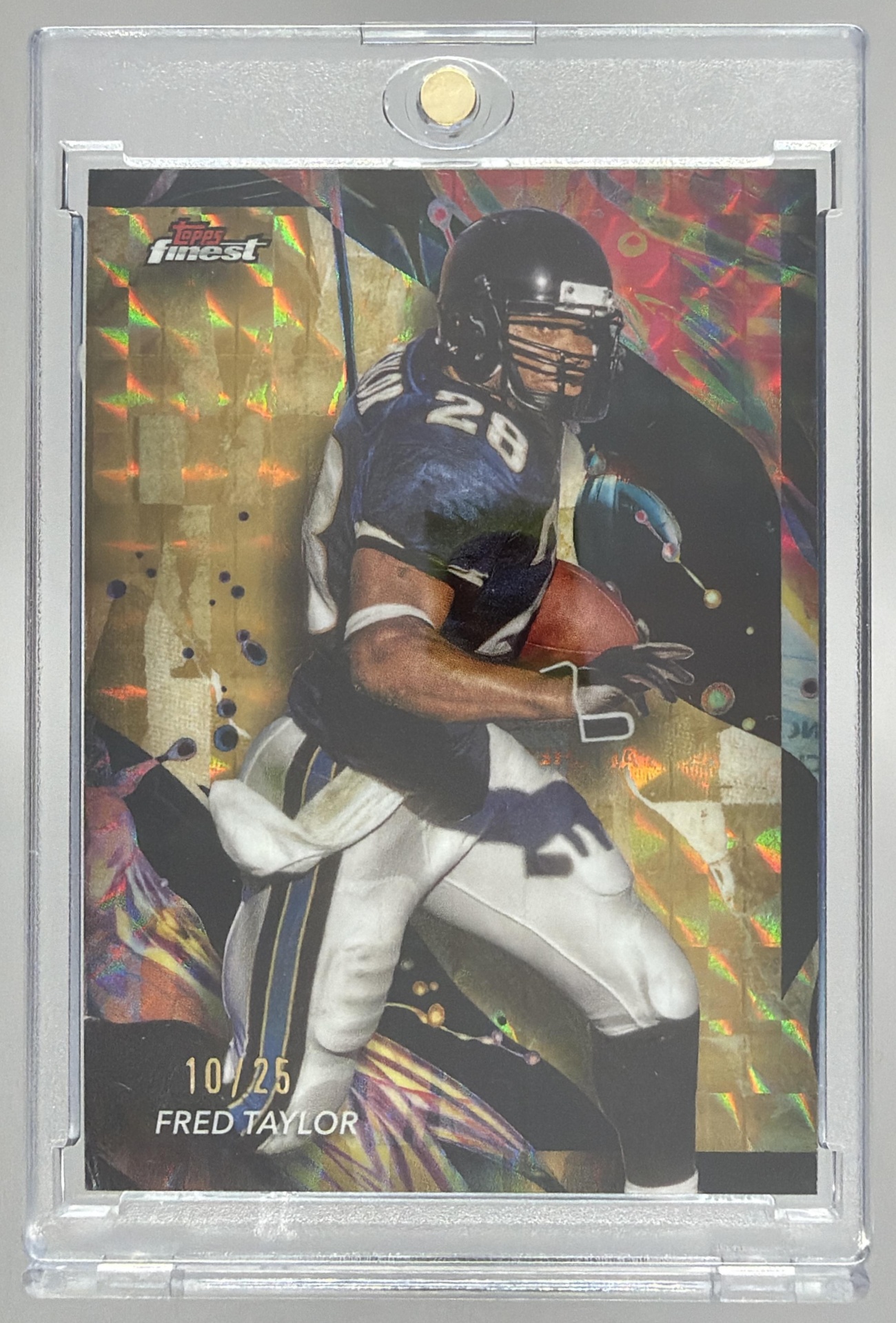 Card image for 2024 Topps Finest Fred Taylor Gold Geometric Refractor /25 #125 Uncommon Jaguars
