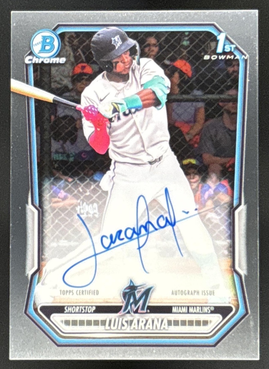 Card image for Luis Arana 2026 Bowman Chrome Prospect Auto Miami Marlins