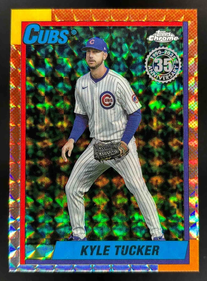 Card image for 2025 Topps Chrome Update Kyle Tucker 1990 Geometric Refractor #90CU-13 Cubs