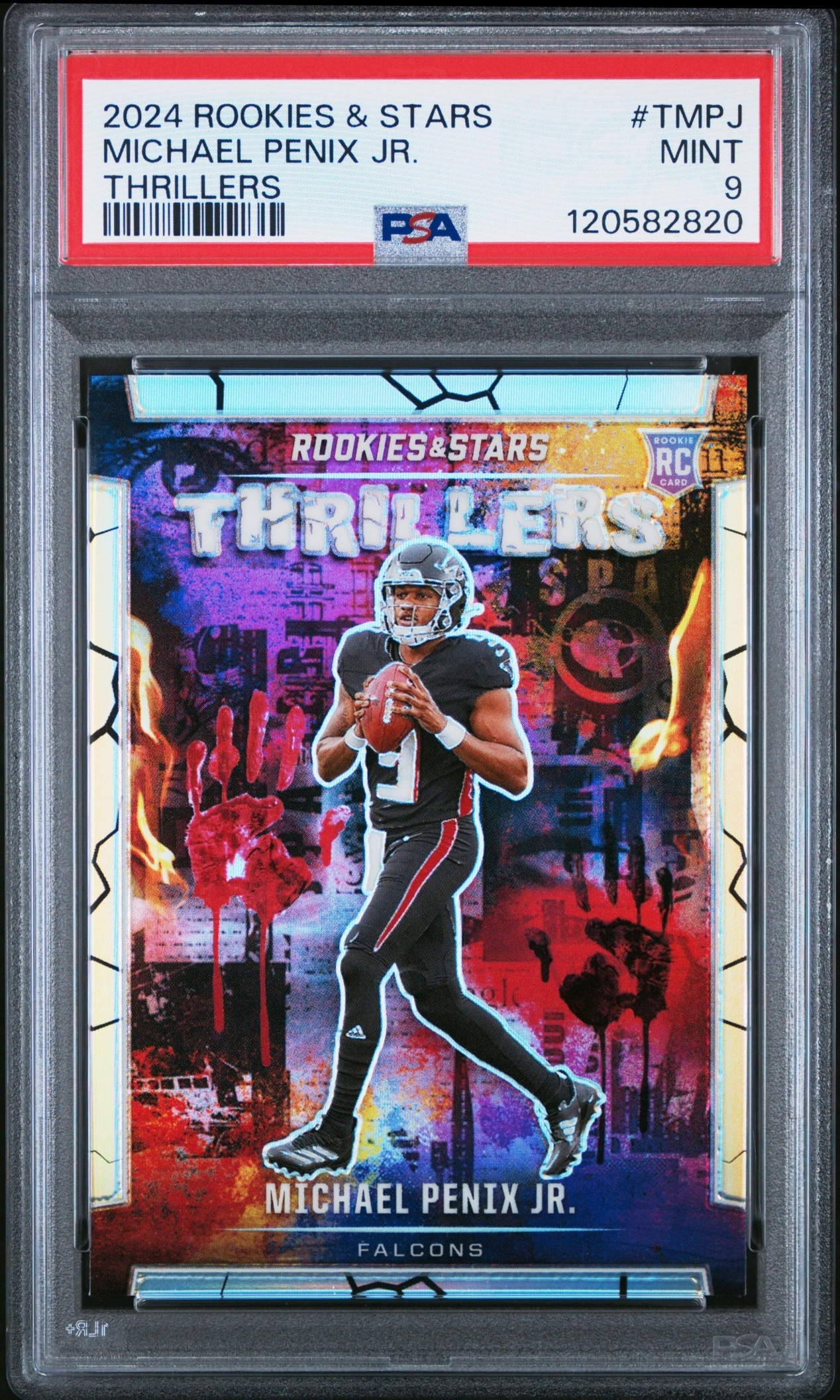 Card image for 2024 Panini Rookies & Stars Michael Penix Jr. Thrillers Silver #T-MPJ RC Falcons