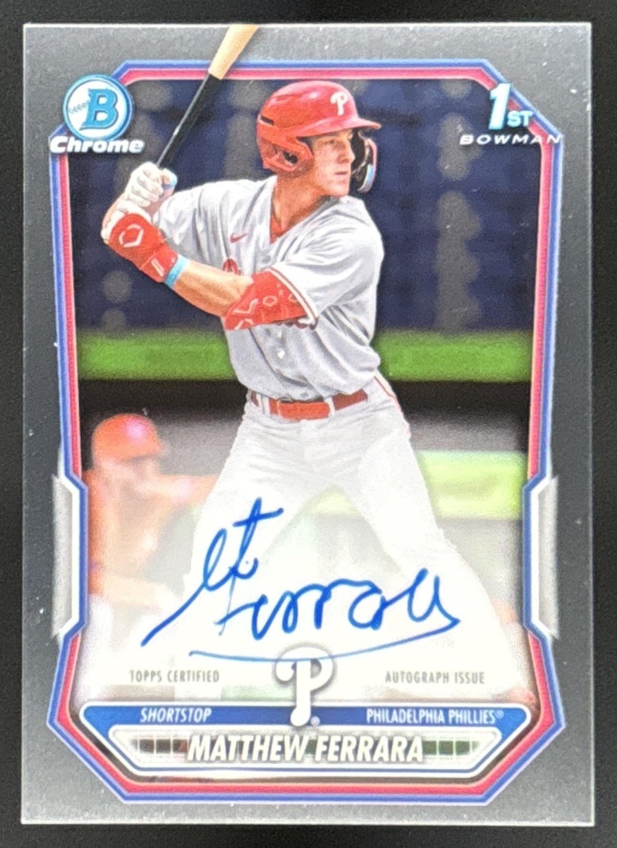 Card image for Matthew Ferrara 2026 Bowman Chrome Prospect Auto Philadelphia Phillies