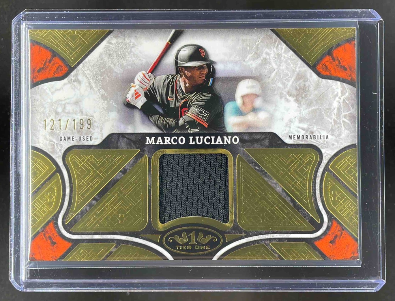 Card image for Marco Luciano 2025 Topps Tier One Relics #T1R-ML MEM San Francisco Giants