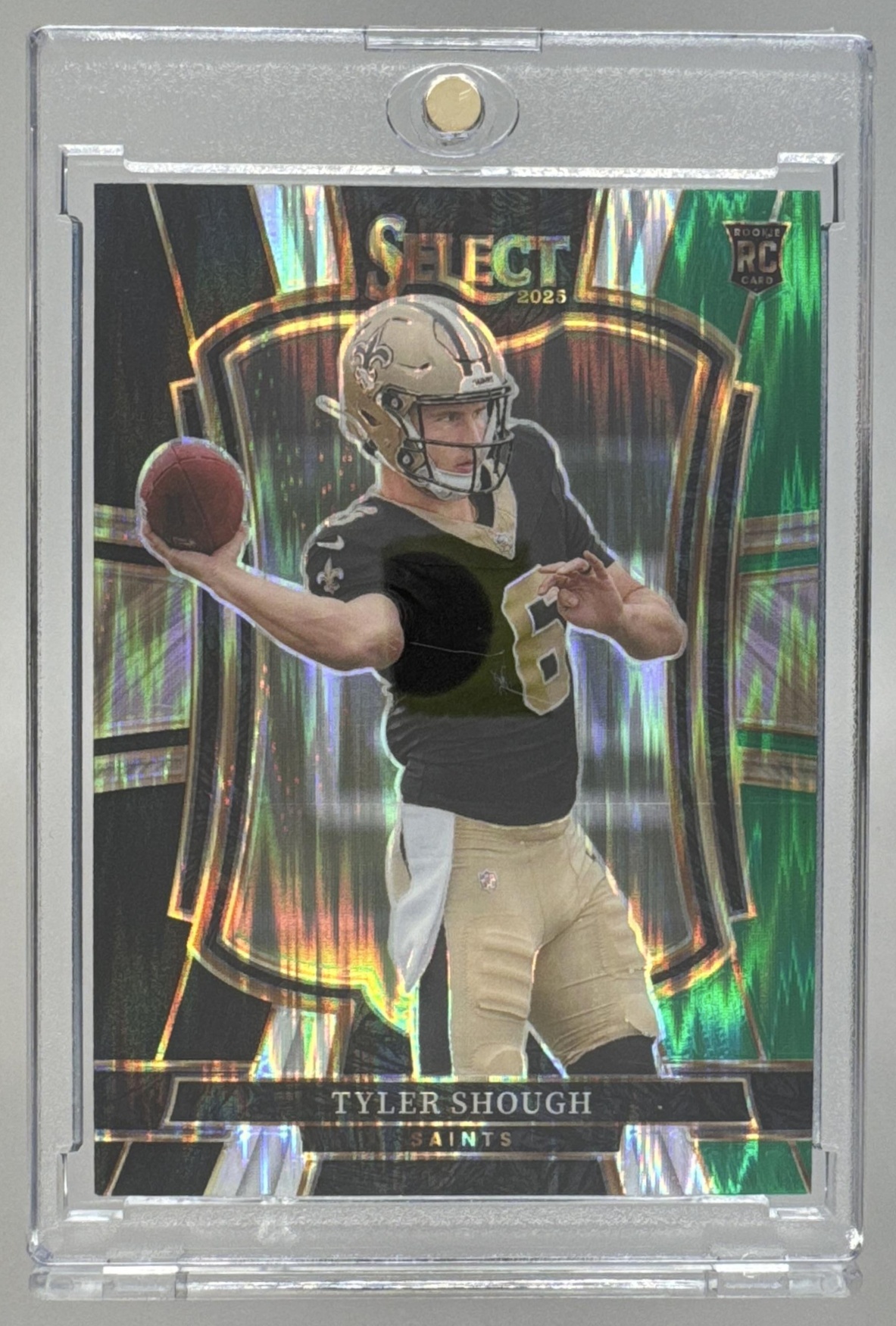 Card image for 2025 Panini Select Tyler Shough Premier Level #141 RC Saints