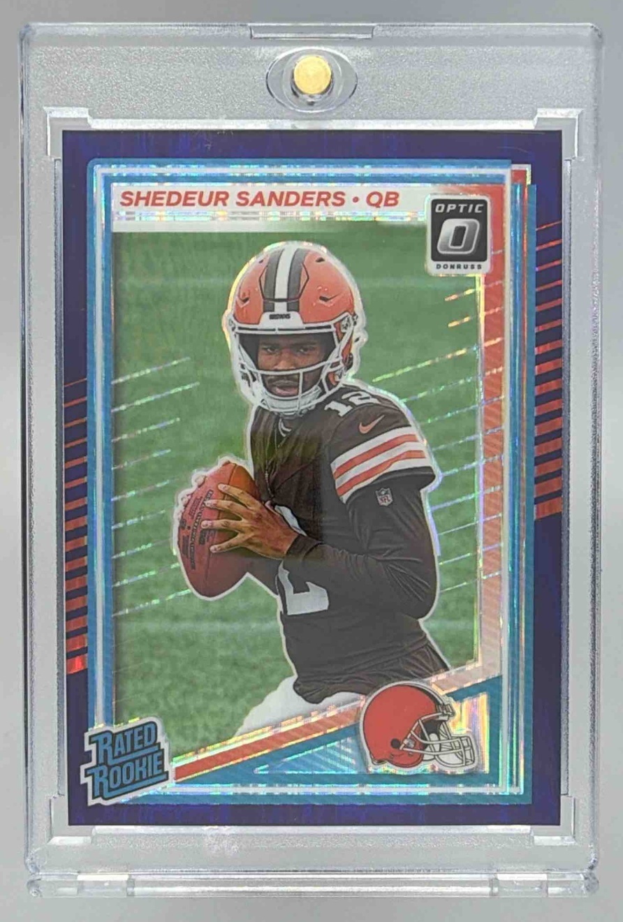 Card image for 2025 Panini Donruss Optic Shedeur Sanders Rated Rookie #203 Browns