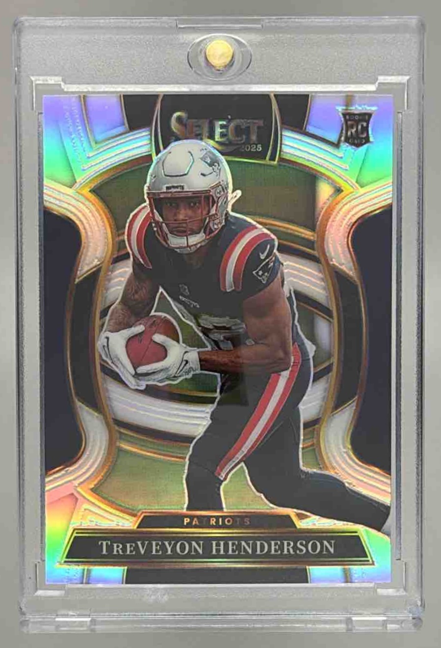 Card image for 2025 Panini Select TreVeyon Henderson Concourse #78 RC Patriots