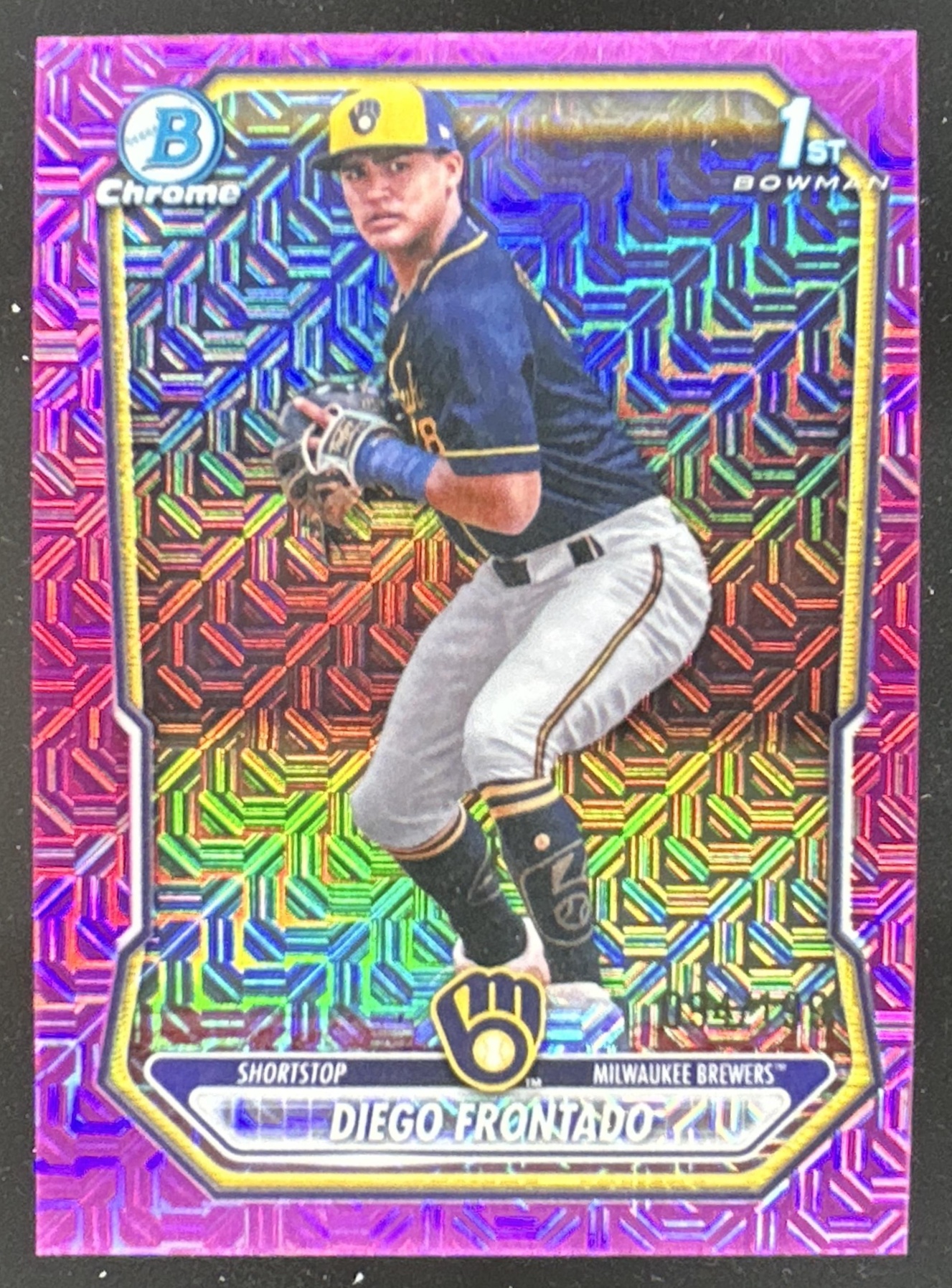Card image for Diego Frontado 2026 Bowman Chrome Mega Box Prospects Pink Mojo Refractor /199