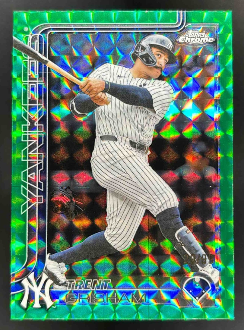Card image for 2025 Topps Chrome Update Trent Grisham Green Geometric Refractor /99