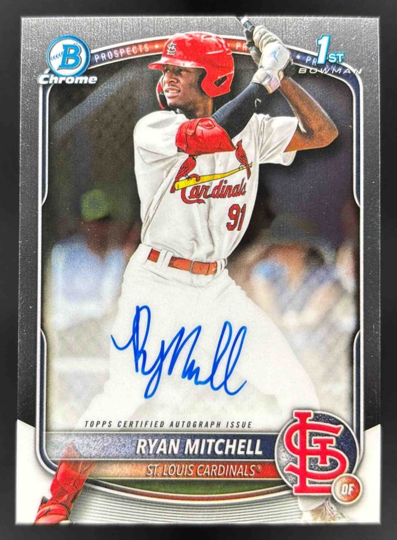 Card image for 2025 Bowman Draft Ryan Mitchell Chrome Prospect Auto #CPA-RM Cardinals