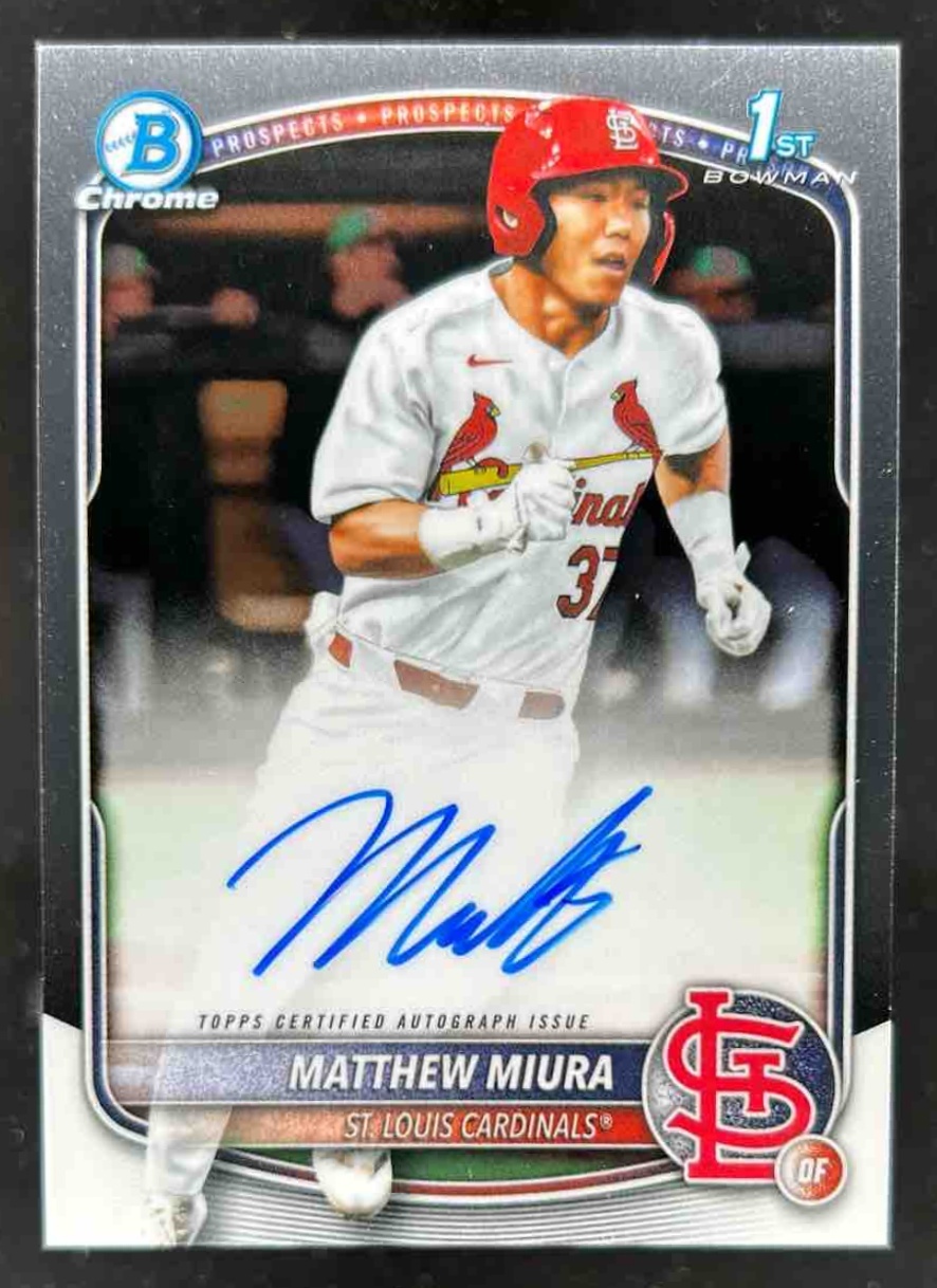 Card image for Matthew Miura 2025 Bowman Draft Chrome Prospect Auto
