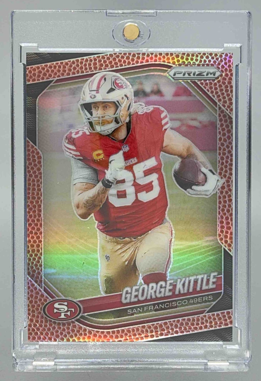 Card image for 2025 Panini Football Prizm George Kittle Pigskin /180 #94 San Francisco 49ers
