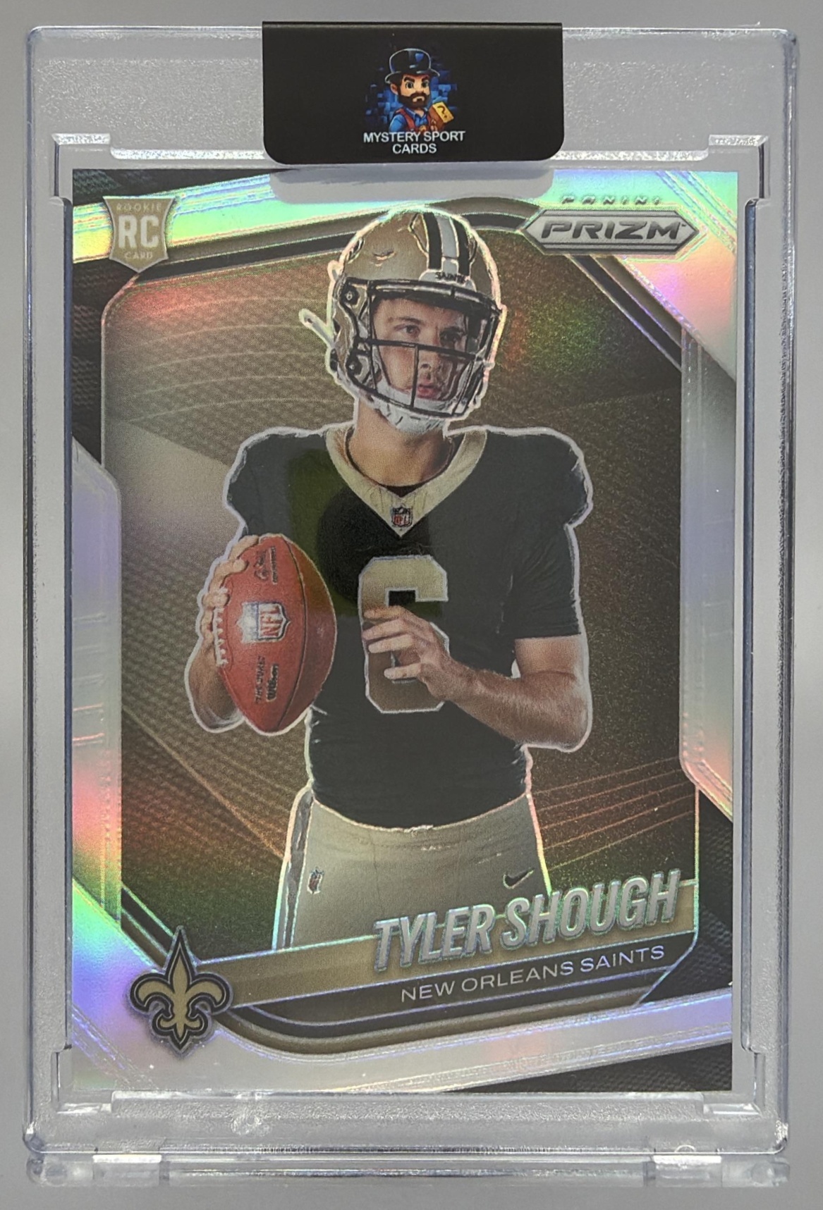 Card image for 2025 Panini Prizm Tyler Shough Rookie Variations Silver #429 Saints