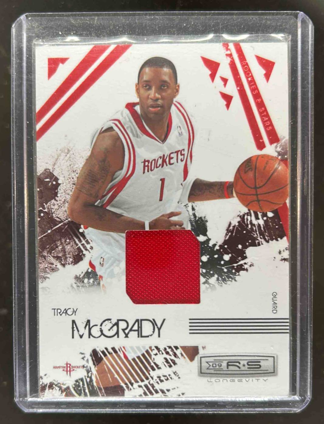 Card image for 2009-10 Panini Rookies & Stars Longevity Tracy McGrady Materials Ruby 102 /250 #32 MEM