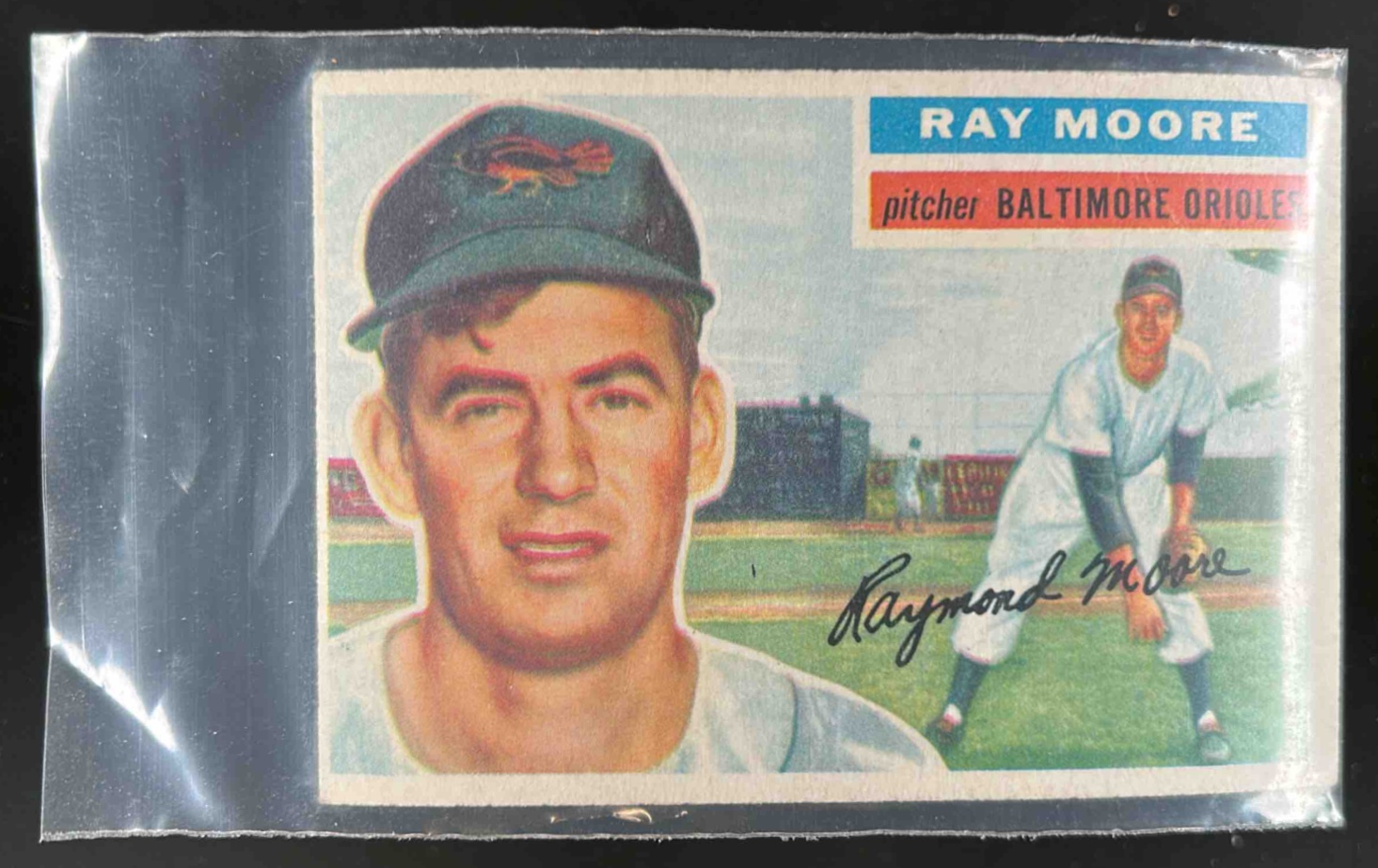 Card image for 1956 TOPPS BASEBALL RAY MOORE #43A BALTIMORE ORIOLES